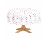 Round heart table cover for Valentine’s Day on dining table