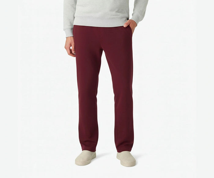 Wine red men's cotton pants stylish casual wear breathable fabric