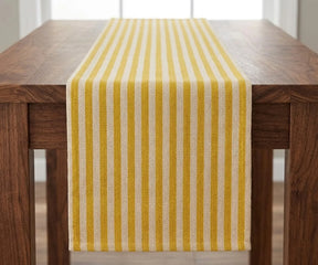 Cotton striped table runner with red and yellow stripe options, farmhouse dining decor, multiple sizes, textured herringbone fabric
Select 82 more words to run Humanizer.