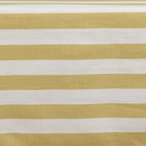 Yellow and white cabana stripe cotton cushion cover with horizontal stripes