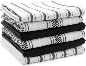 black and white dish towels cotton, cloth kitchen towels, farmhouse dish towels striped.