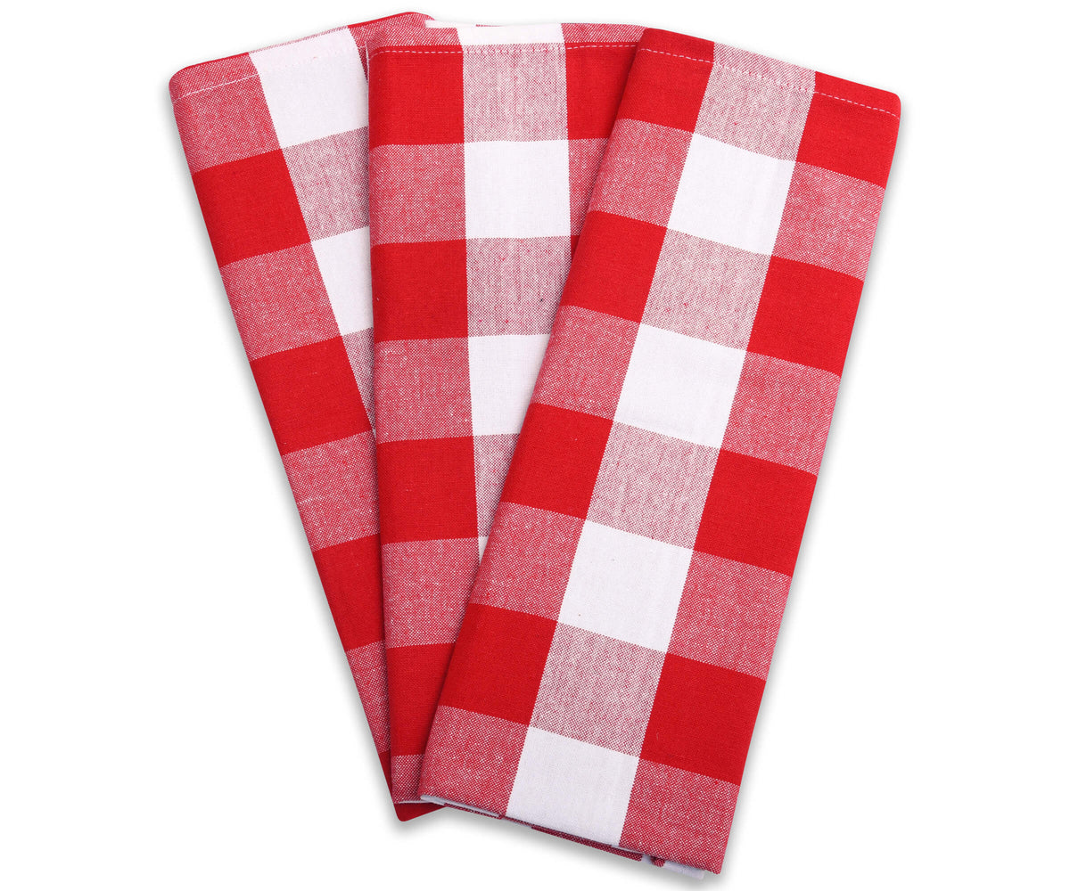 Black Red Buffalo Plaid Merry Christmas Kitchen Towels Dish Towels,  Black/Red