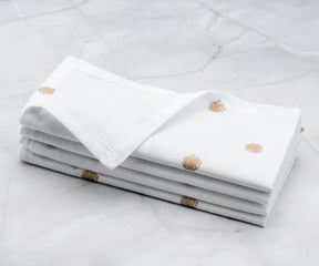 Cotton napkins-White Cloth napkins are arranged one above another.floral napkins, white napkins, custom printed napkins, printed cocktail napkins