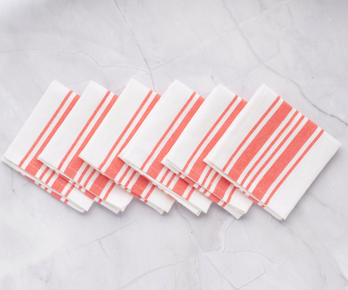 Rustic stripe napkins - Rustic-style stripe napkins with a natural, textured appearance.