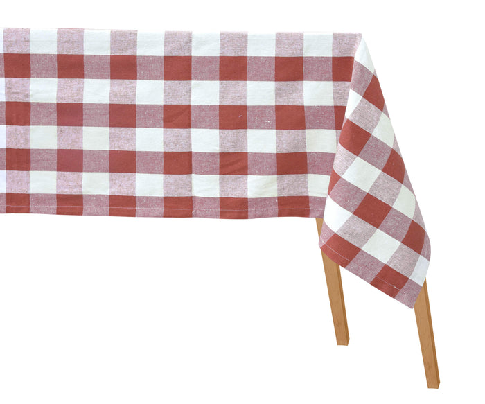 A rust tablecloth is a vibrant choice that can create a bold statement or evoke a sense of warmth and festivity in various settings.