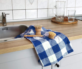 These blue and white striped dish towels are made from a soft and absorbent cotton blend, and their fun pattern will add a touch of color to your kitchen.