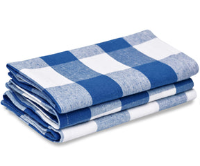 Cotton Kitchen Towels - Buffalo Plaid cotton dish towels blue checked
