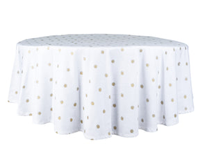 White TableCloth - Metallic Printed