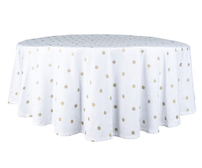 Round cotton tablecloth, perfect for any occasion.