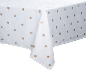 White TableCloth - Metallic Printed