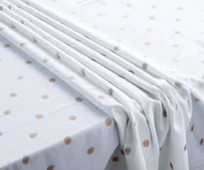 White TableCloth - Metallic Printed