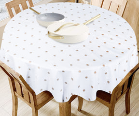 White TableCloth - Metallic Printed