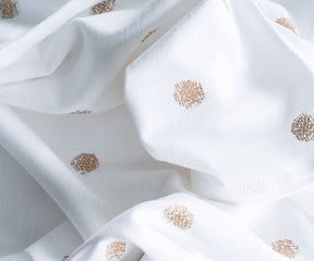 White TableCloth - Metallic Printed