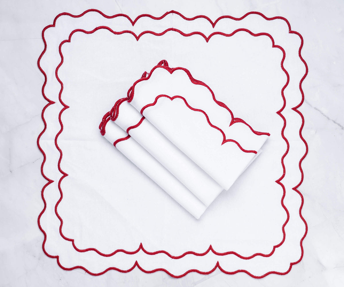 Cloth Napkins, Cloth Napkins For Weddings, Holiday Cloth Napkins, White Cloth Napkins, Wedding Napkins, Embroidered Napkins, Red Napkins, Red Cloth Napkins.