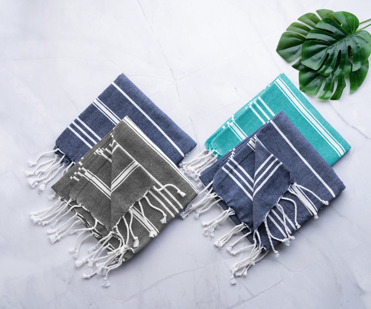 Kitchen Wash Cloths with Tassels striped, dish towels and dish cloths sets, farmhouse kitchen towels, modern kitchen towels, trendy dish towels cotton.