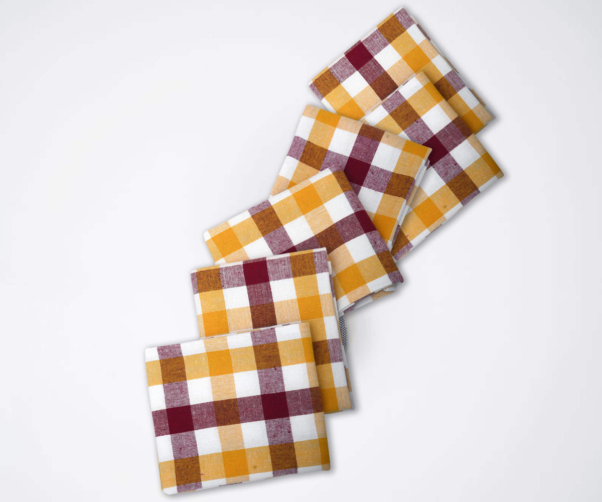 Checkered Design Cotton Dish Towels