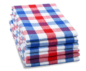 blue dish towels cotton, blue plaid dish towels for kitchen