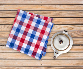 Blue tea towels are a classic kitchen essential that can be used for drying dishes, wiping counters, or even as a potholder.