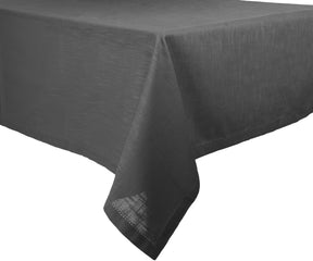 farmhouse tablecloth - tablecloth linen with one edges is shown with white background.