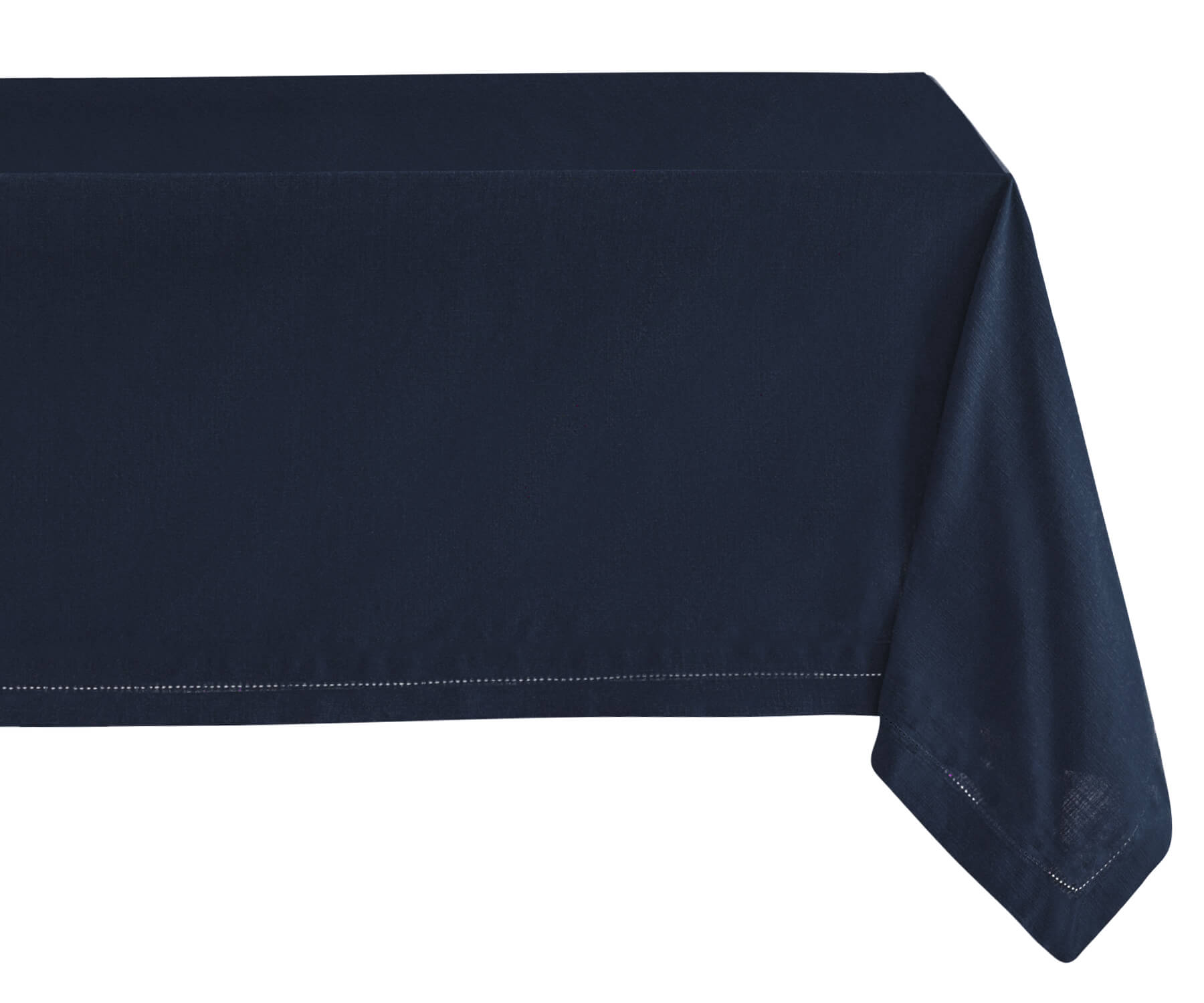 navy blue tablecloth - Rectangular tablecloth which are hemstitched placed in white background.