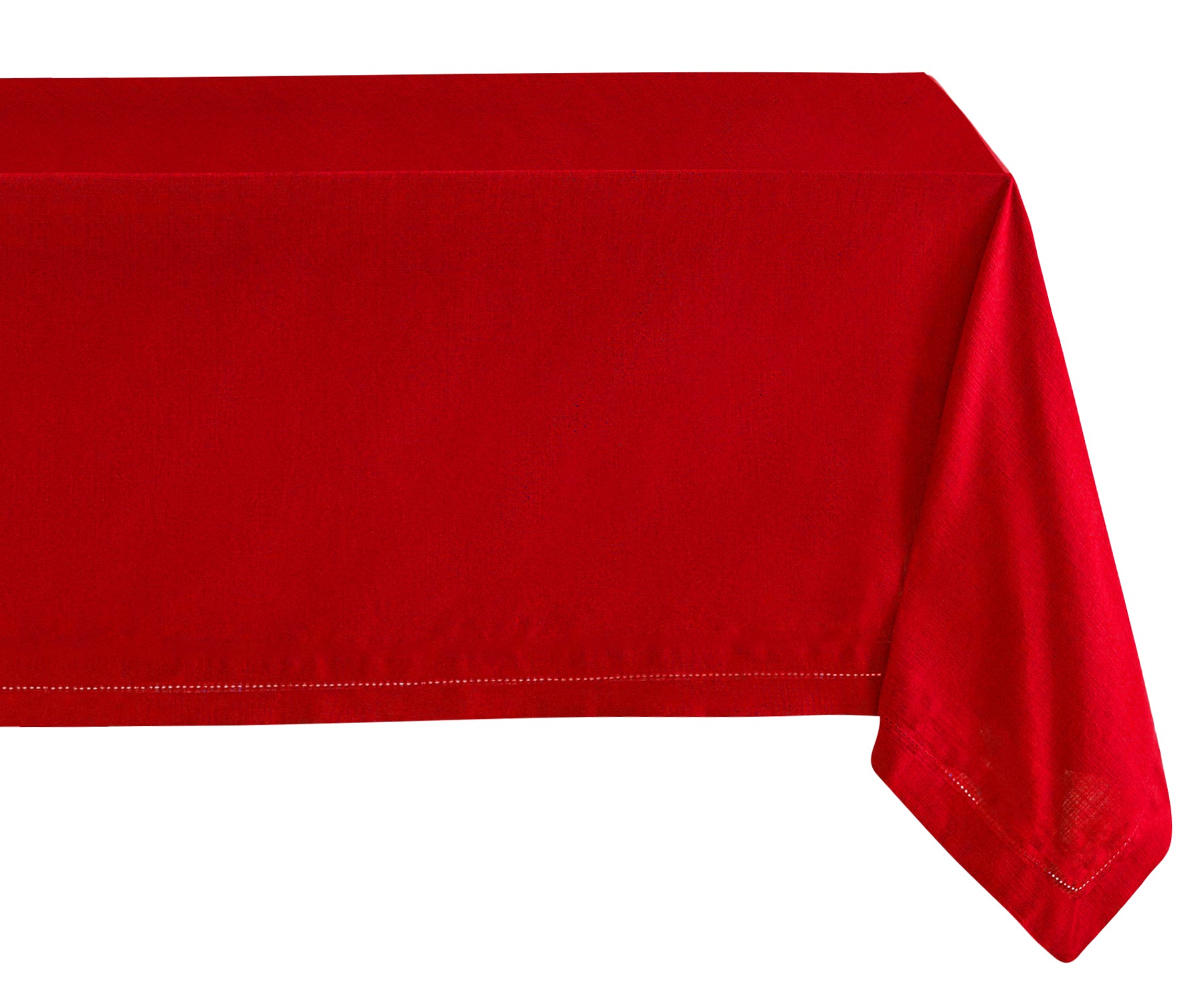 "Embrace warmth with red, elevate with fabric textures, and celebrate Christmas with our versatile tablecloth selection."