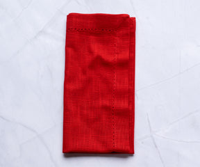 spring table napkins, red linen napkins, hemstitched cloth napkins, red napkins cloth