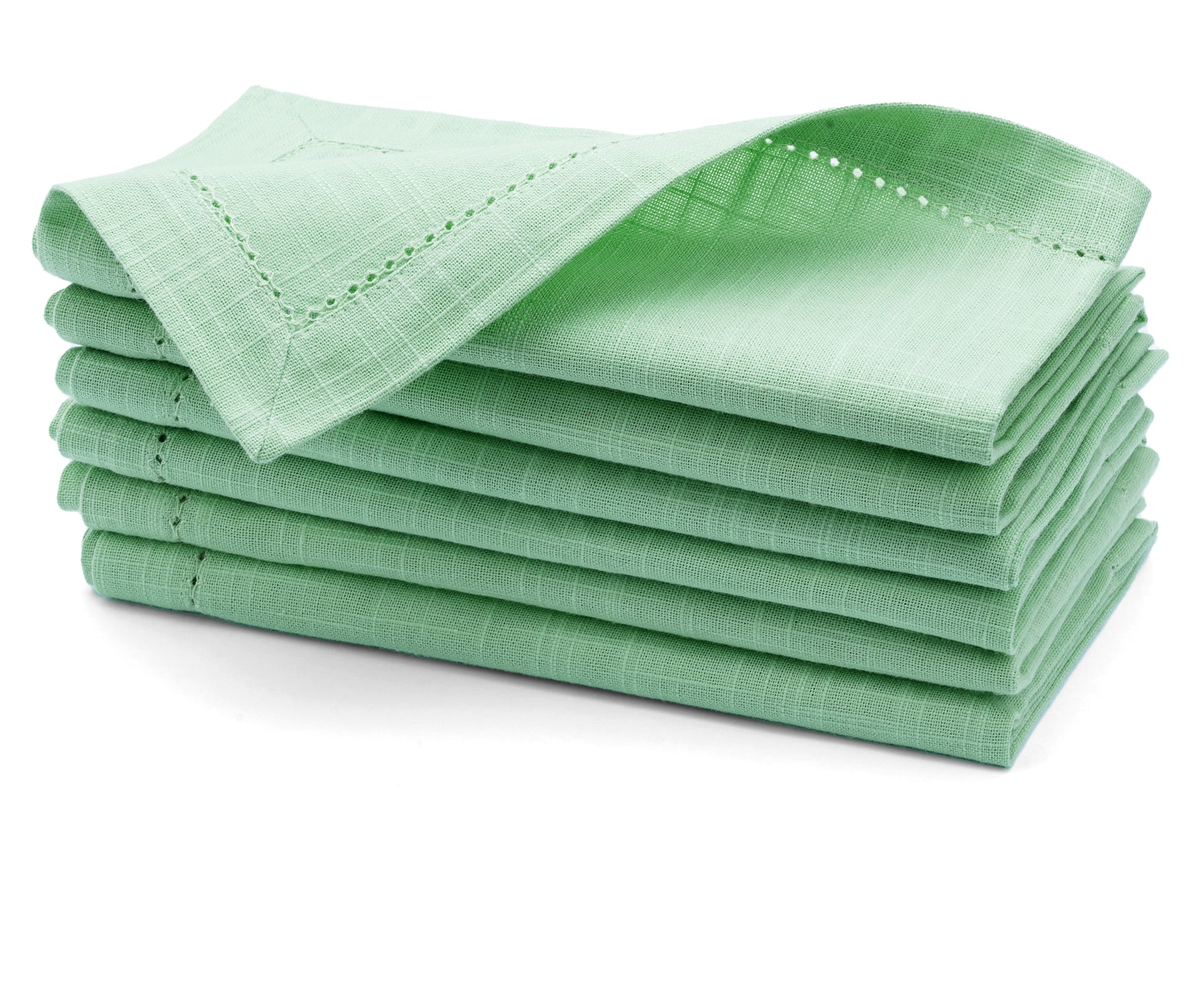 green napkins cloth are woven with cotton. cotton dinenr napkisn measures size of 18x18