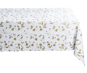 White TableCloth - Metallic Printed