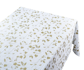 White TableCloth - Metallic Printed