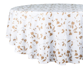 White TableCloth - Metallic Printed