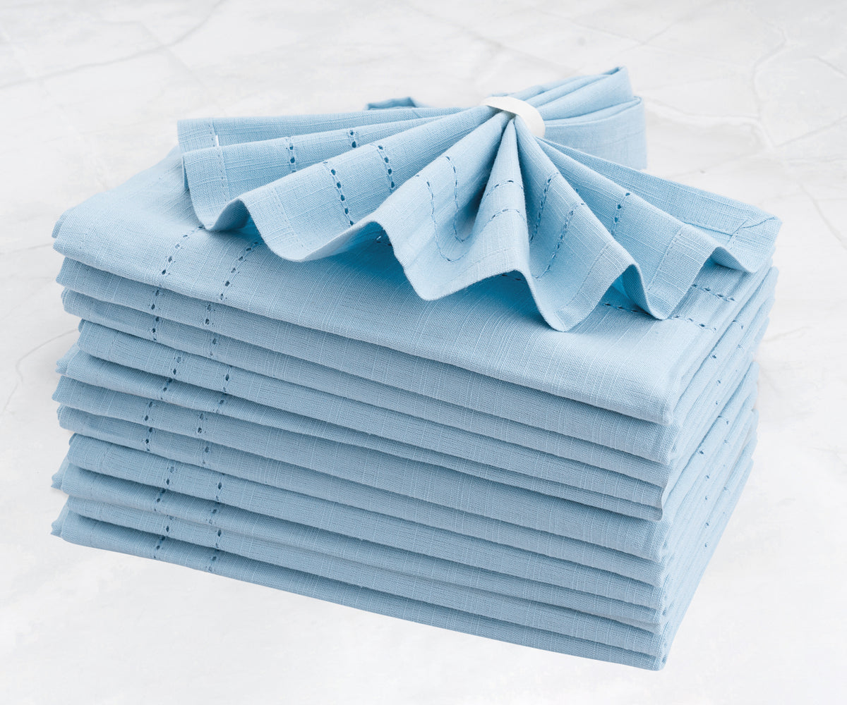 Cloth Dinner Napkins for Wedding Reception - Blue, Ivory, Navy Blue