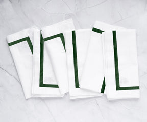 Custom White Napkins with Colorful Borders