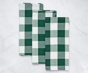 cloth dish towels set of 3 green and white checkered kitchen hand towels 