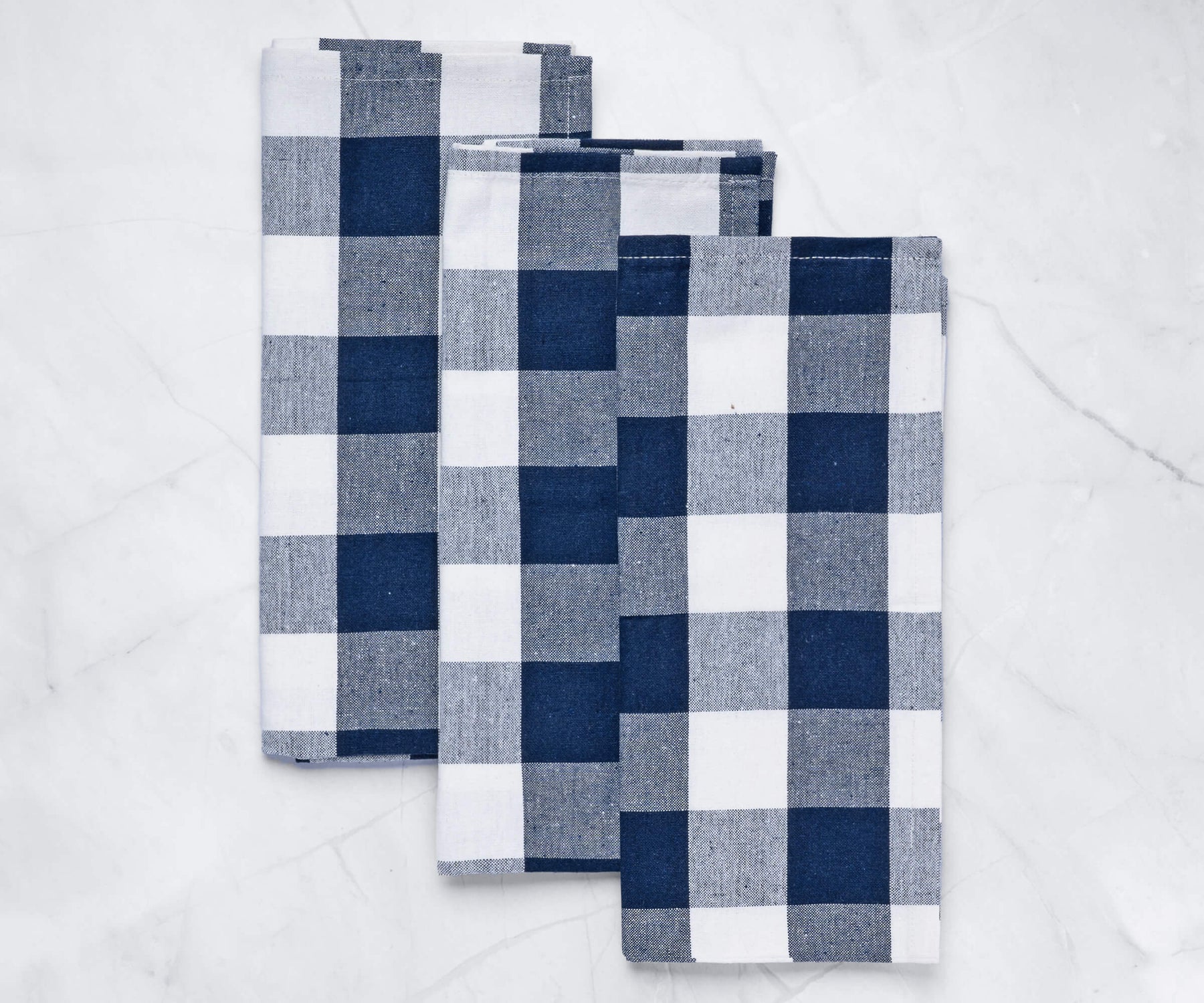 navy plaid dish towels set of 3, cream and navy dish towels , plaid cotton kitchen towels