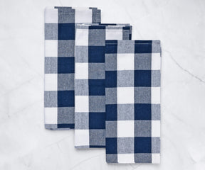 These blue waffle weave kitchen towels are a versatile and absorbent choice for drying dishes, wiping counters, or cleaning up spills.