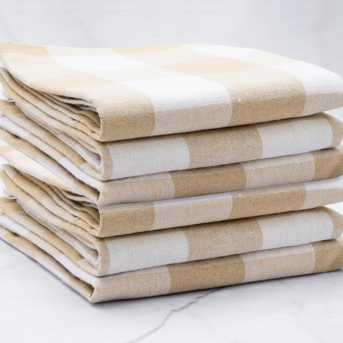 100% Cotton Waffle Weave Check Plaid Kitchen Towels, 13 x 28