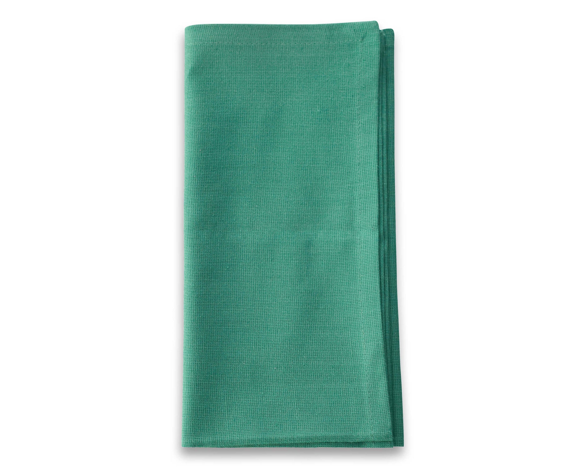 Teal colored dinner cloth napkins are placed with white background and the cotton dinner napkins are looks elegant.