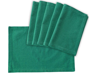 kitchen placemats-Teal placemats are arranged one above another.