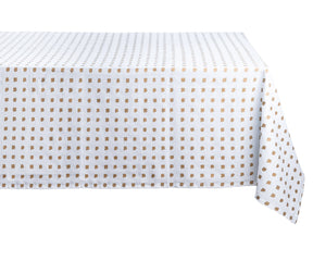 White TableCloth - Metallic Printed