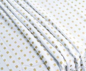 White TableCloth - Metallic Printed