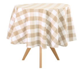 Dress up your table with a classic touch: white, red, and buffalo plaid tablecloths, perfect for adding style and charm to any occasion.