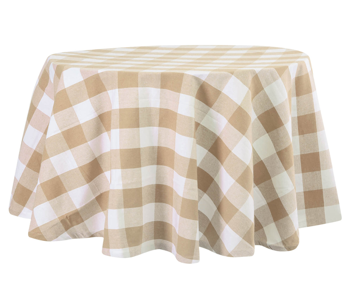 Blue cotton tablecloths, 90 inch round tablecloth, 60 inch round tablecloth, Cotton round tablecloth, Plaid round tablecloth. checkered tablecloth
