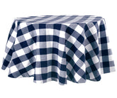 premium holiday plaid round tablecloth round shape farmhouse style - A classic cotton tablecloth in a versatile shade.