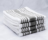 striped cloth napkins are commonly used in various settings such as restaurants, cafes, parties, and special events.