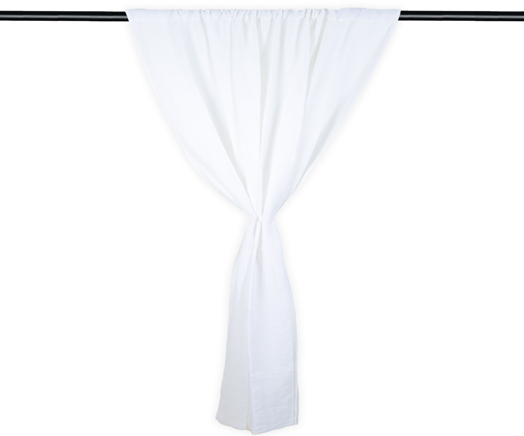 Immaculate white shower curtain for a bright bathing zone