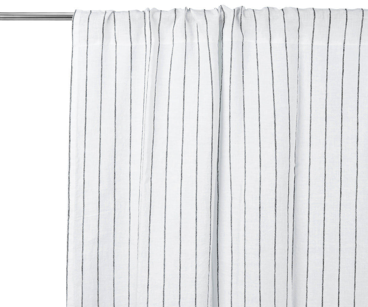 white linen curtains, lined curtains, sheer linen curtains, hookless shower curtains with snap liner