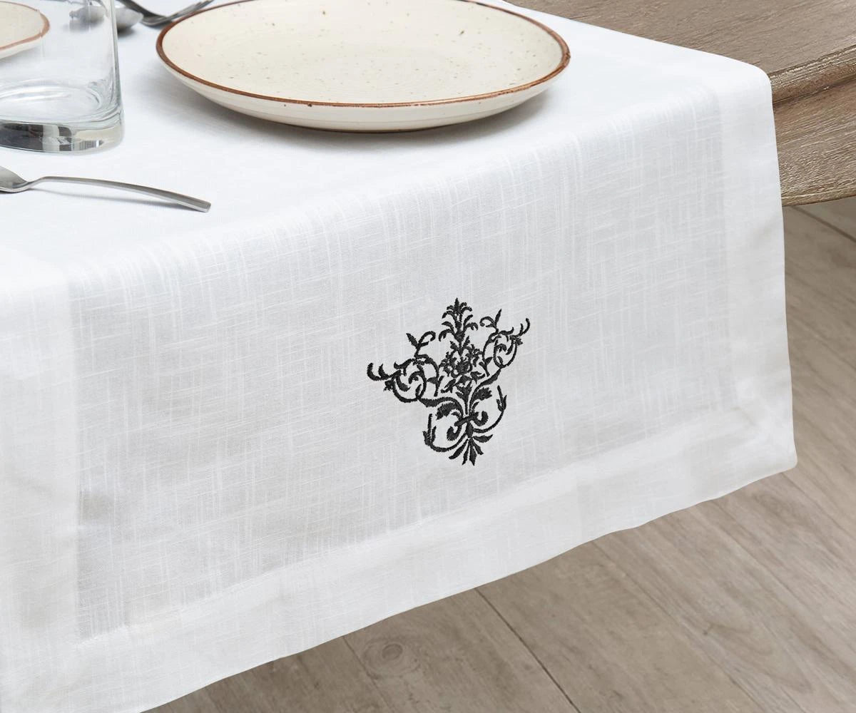 Dress your dining table for the holiday season with the white table runner. black table runner cotton.