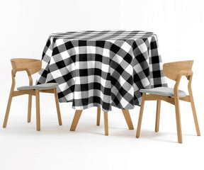 Black cotton tablecloths, black round tablecloths, 60 inch round tablecloths, Cotton round tablecloths, and Plaid round tablecloths. gingham round tablecloth