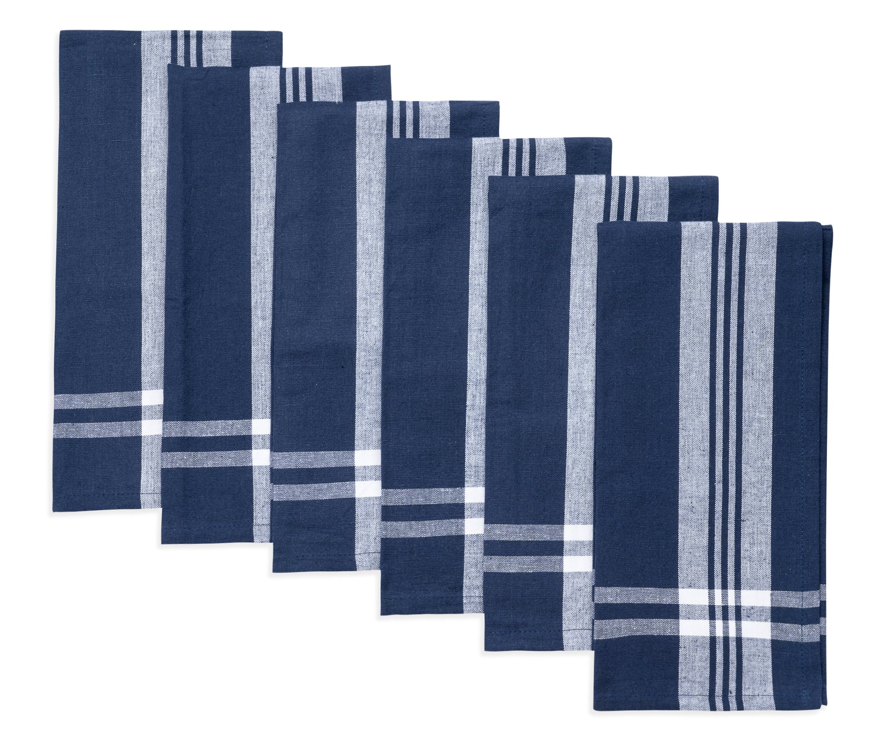 cotton dish towels set of 6, farmhouse dish cloths set, linen kitchen towels with white striped, french stripe dish towels.