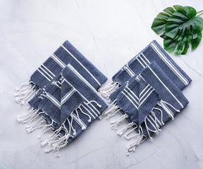 kitchen towels, dish towels, tea towel, tea towels, best kitchen towels, kitchen hand towels, turkish hand towels, tassel hand towels, navy kitchen towel